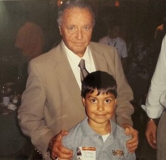 FSU student Bobby Bowden as a child with the legendary coach for whom he was named